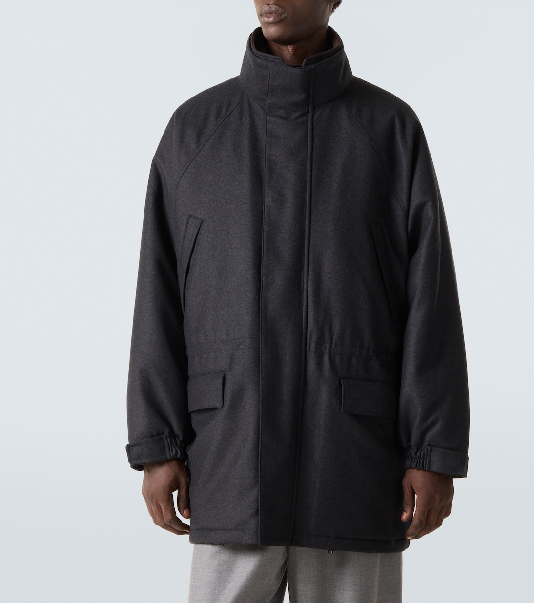 Padded wool flannel coat | Auralee