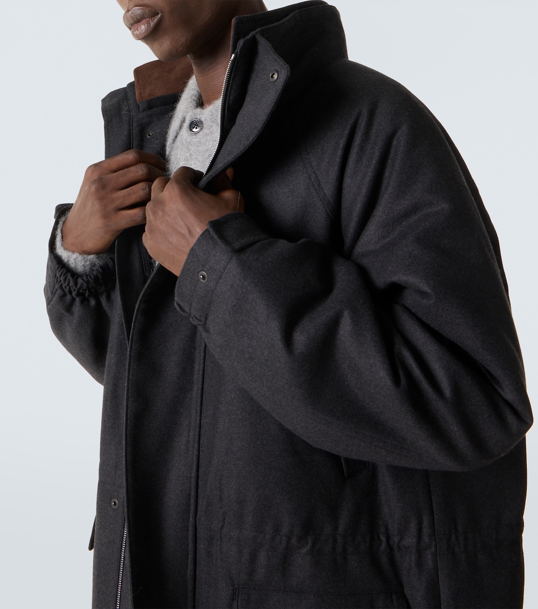 Padded wool flannel coat | Auralee