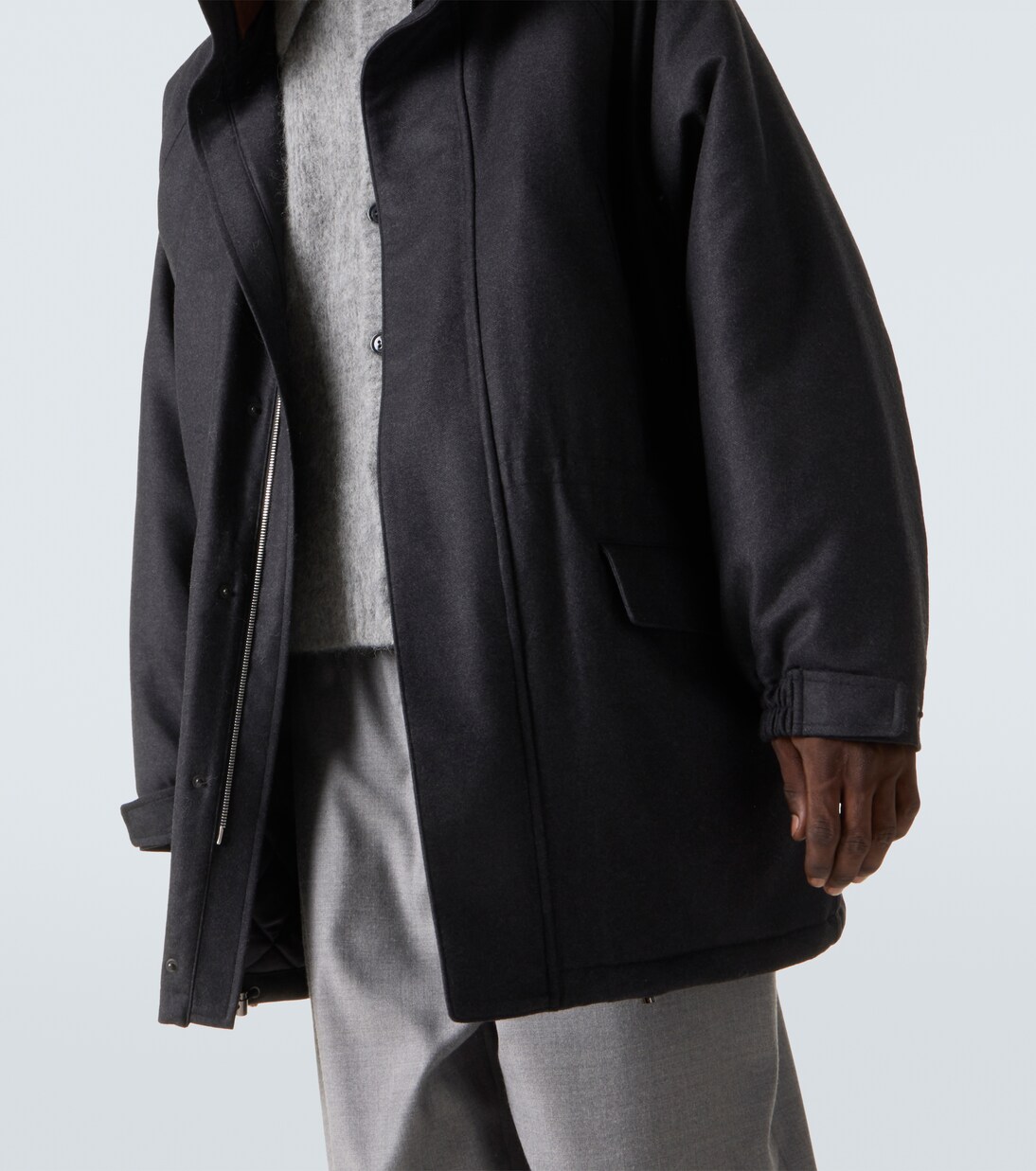Padded wool flannel coat | Auralee