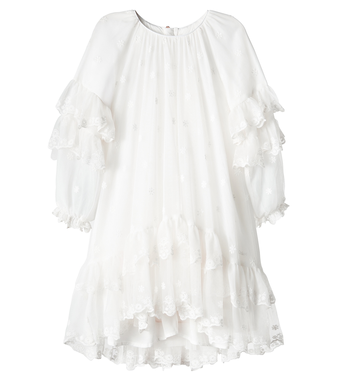 Embroidered tiered dress | Chloé Kids