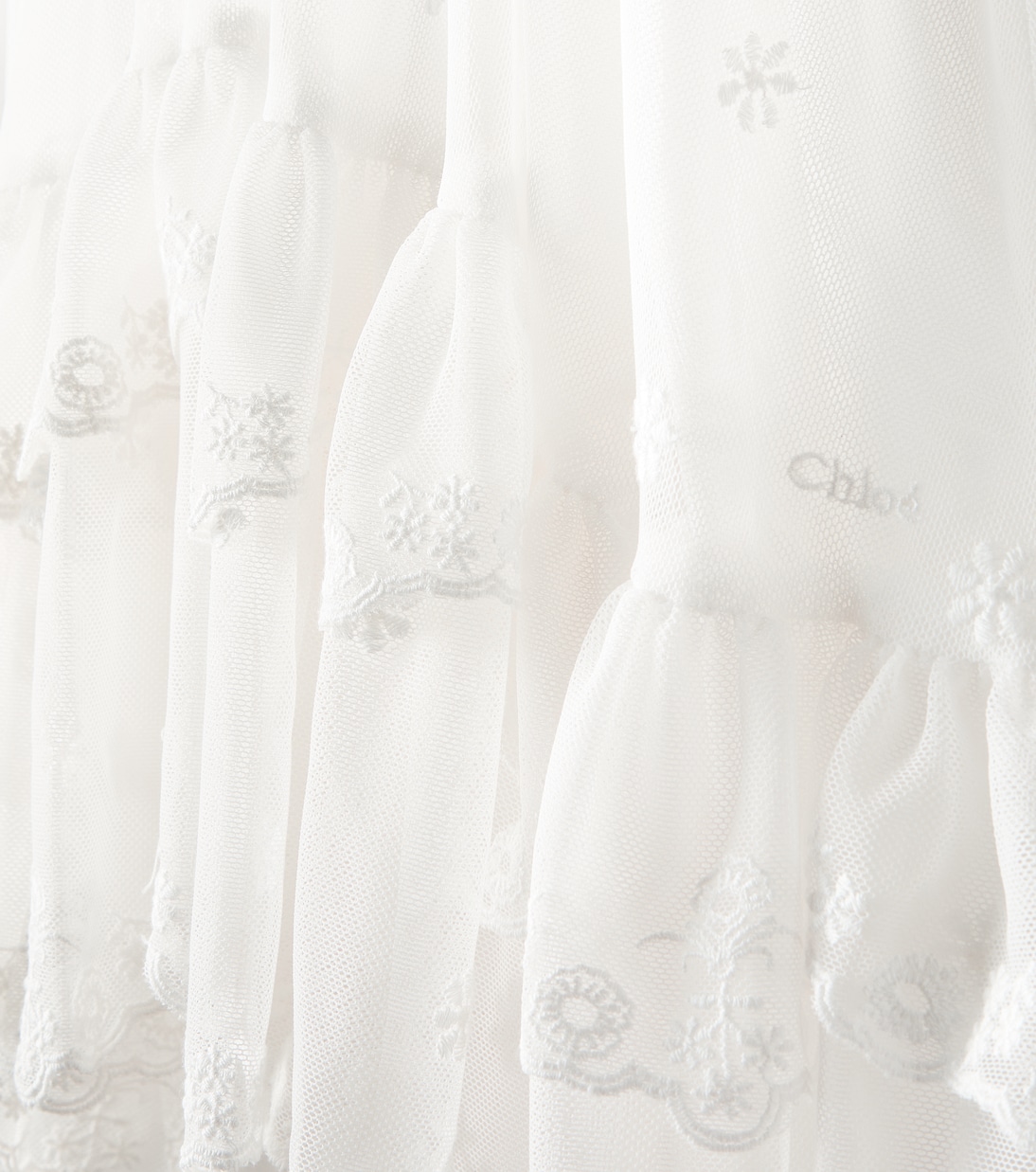 Embroidered tiered dress | Chloé Kids