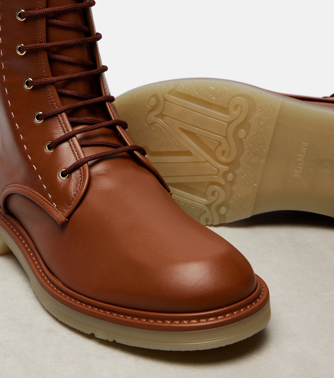 Schnürstiefel Urbancombat aus Leder | Max Mara
