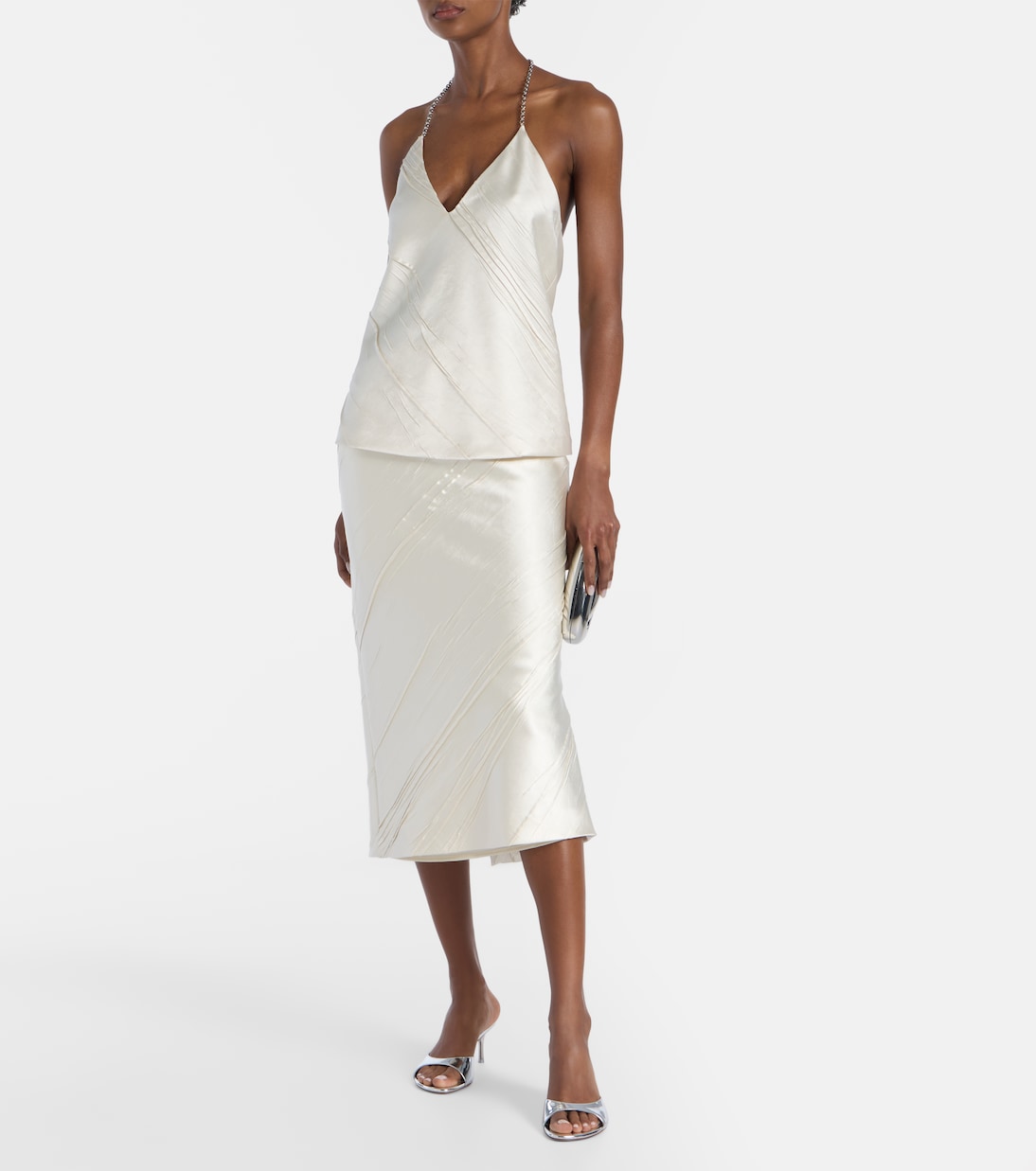 Ruta pleated satin pencil skirt | Sportmax