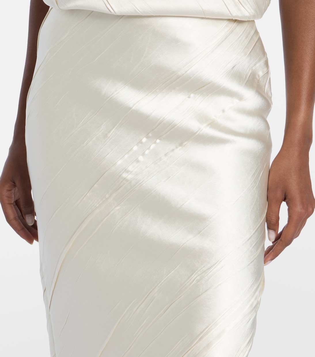 Ruta pleated satin pencil skirt | Sportmax
