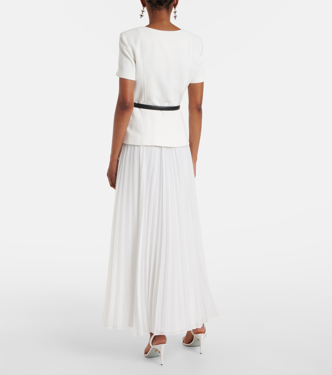 Belted plissé crêpe maxi dress | Self-Portrait