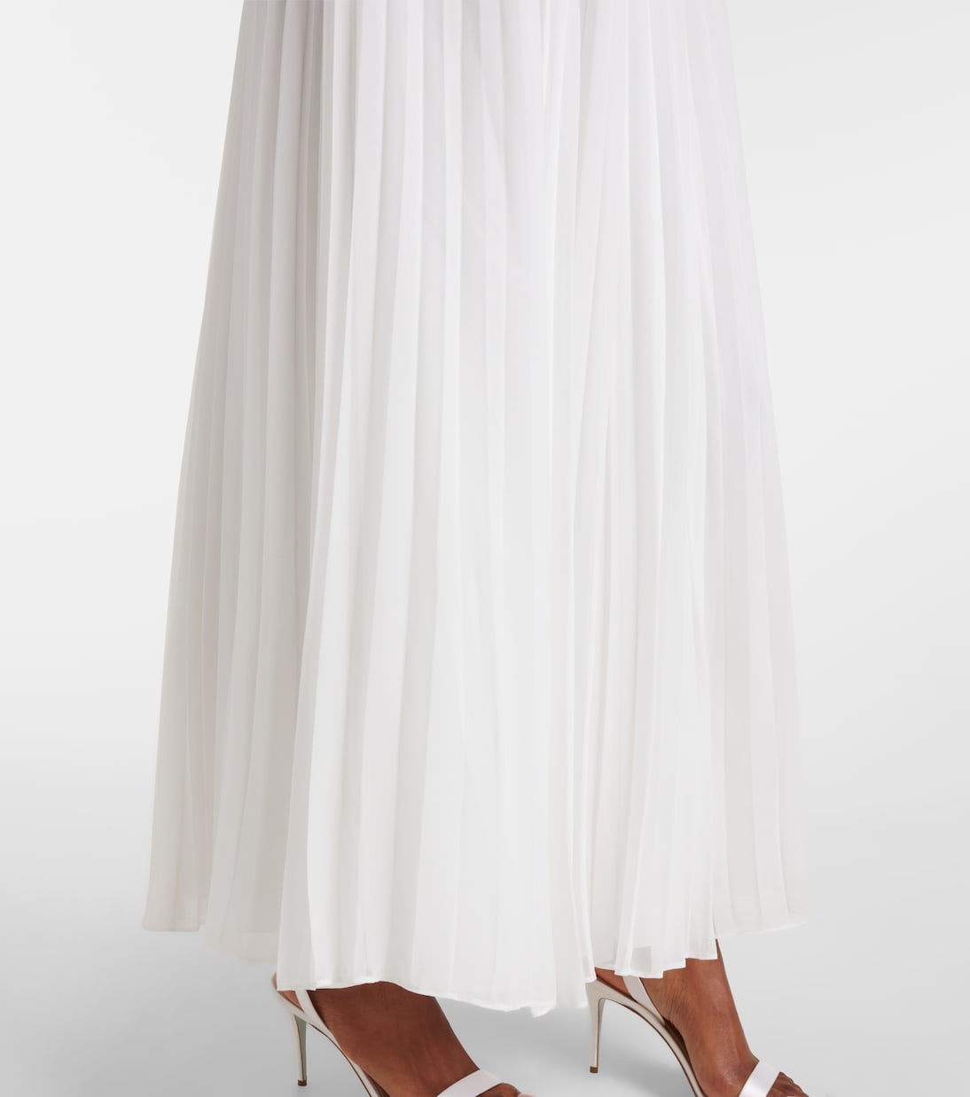 Belted plissé crêpe maxi dress | Self-Portrait