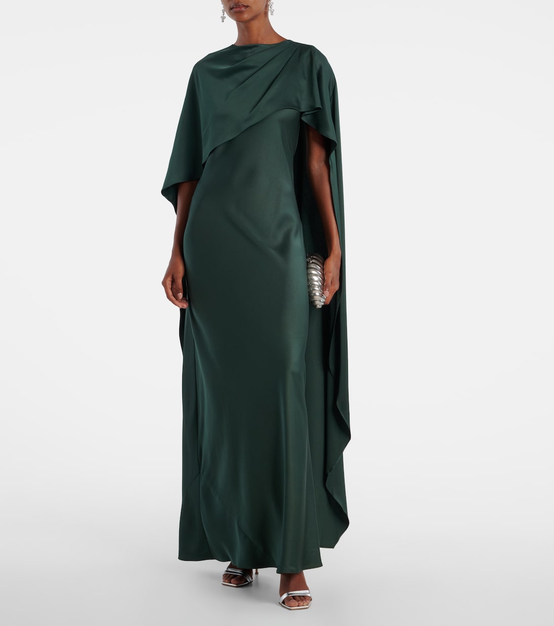 Izel caped satin gown | Simkhai