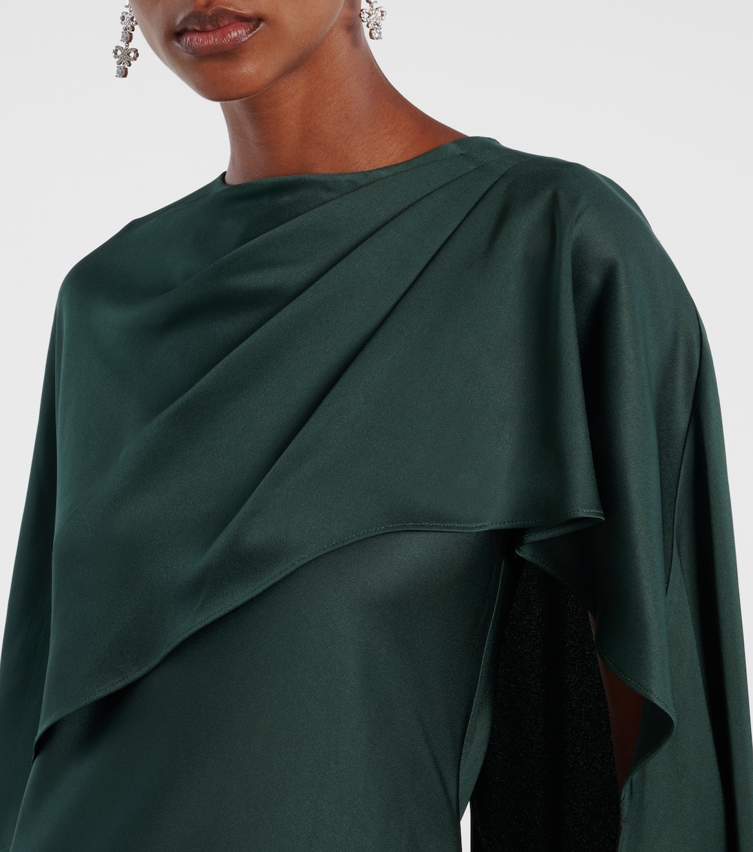Izel caped satin gown | Simkhai
