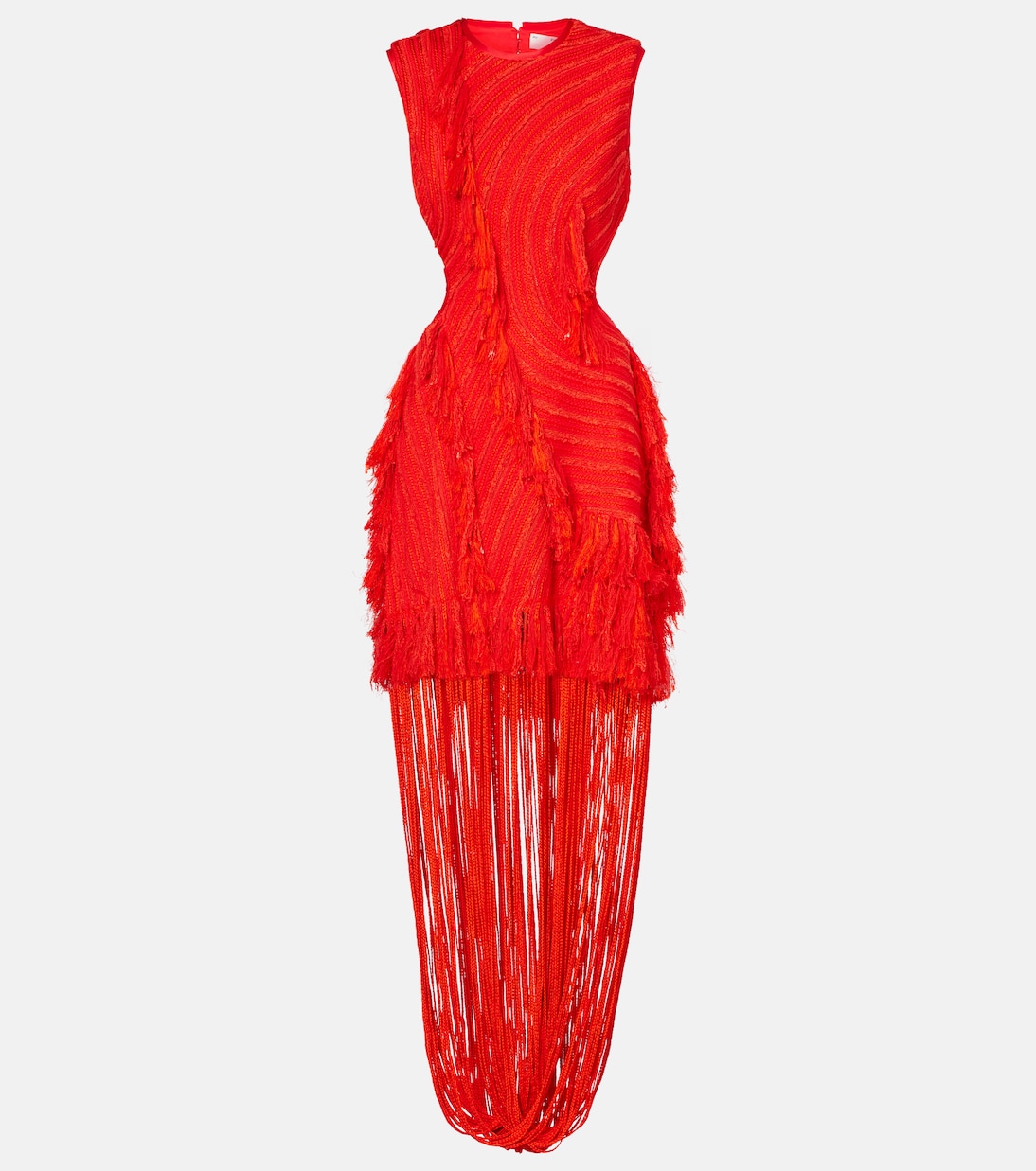 Fringed open-back maxi dress | Xu Zhi