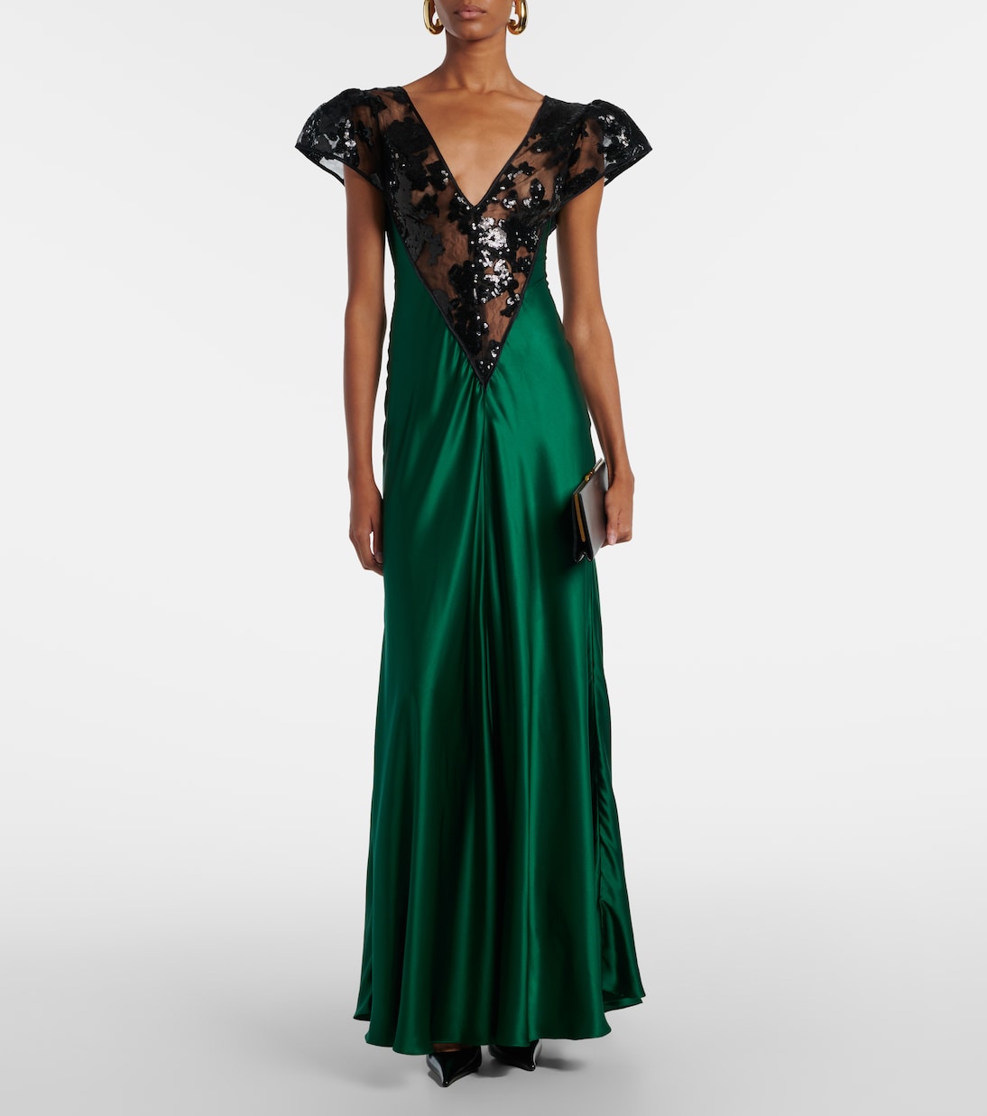 Sequined lace-trimmed silk gown | Rodarte