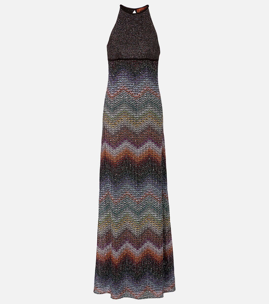 Zig Zag halterneck lamé maxi dress | Missoni