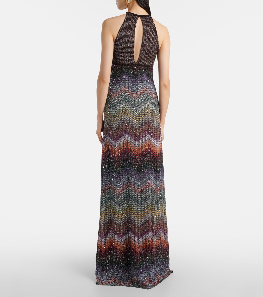 Zig Zag halterneck lamé maxi dress | Missoni