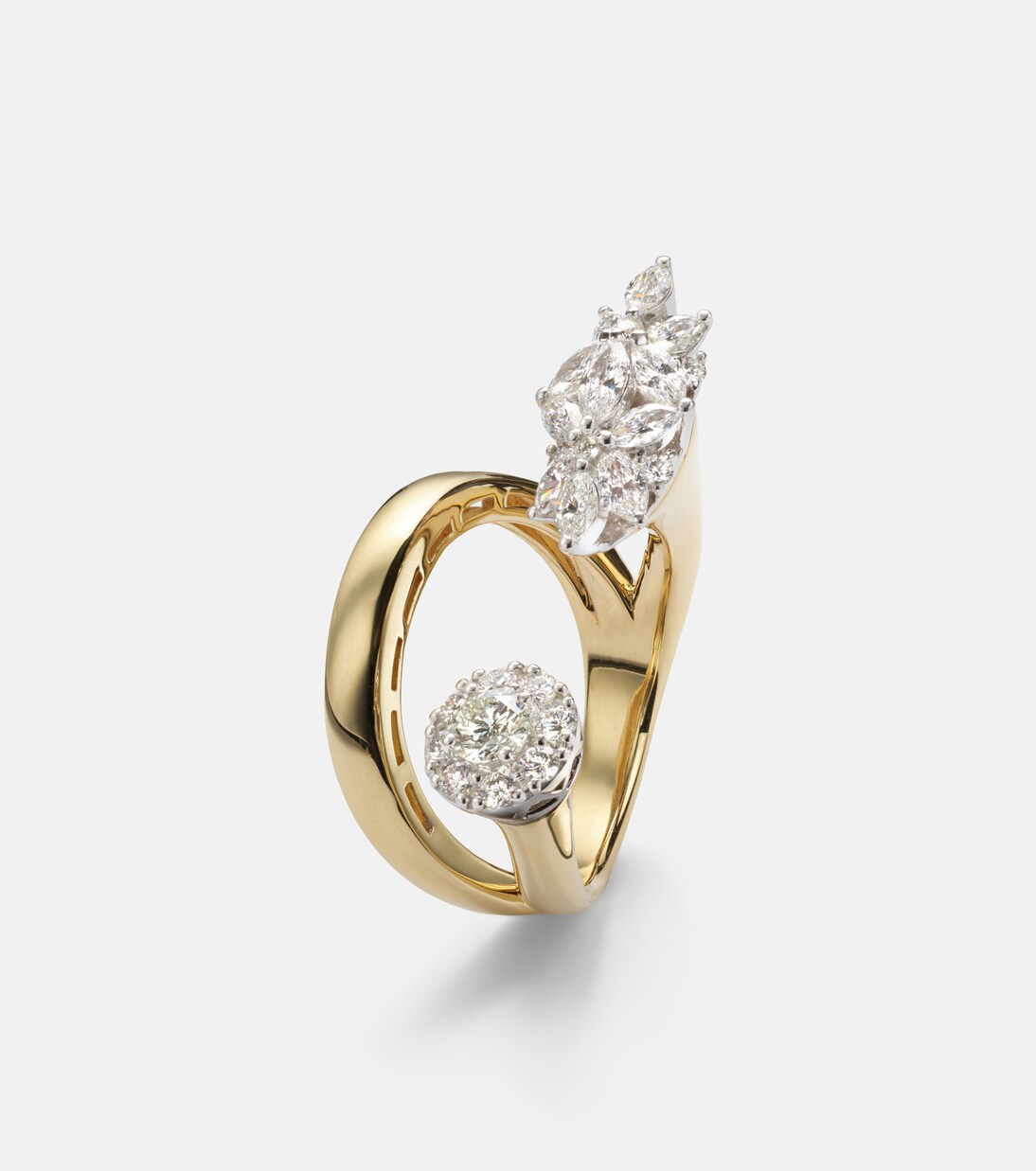 Bague Golden Strada en or jaune et blanc 18 ct et diamants  | Yeprem