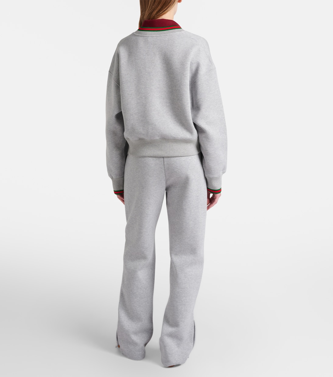 Web Stripe cotton-blend jersey sweatpants | Gucci