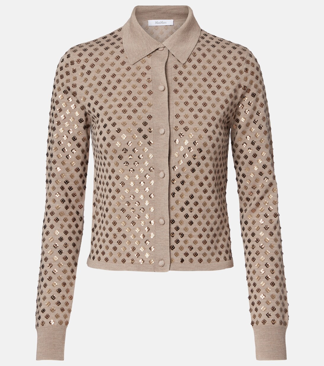 Ragno sequined virgin wool cardigan | Max Mara