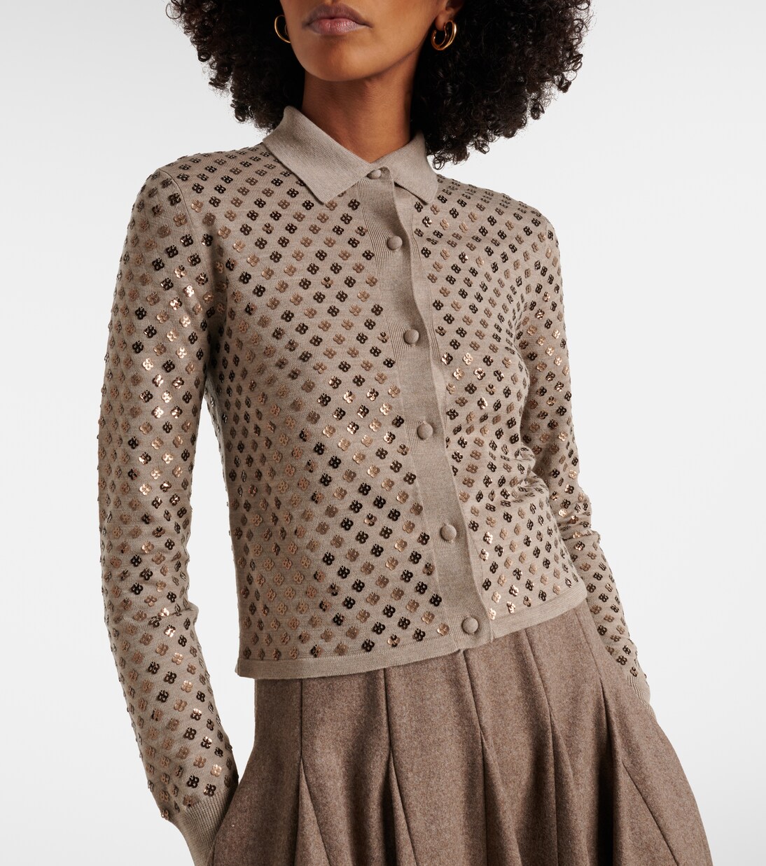 Ragno sequined virgin wool cardigan | Max Mara