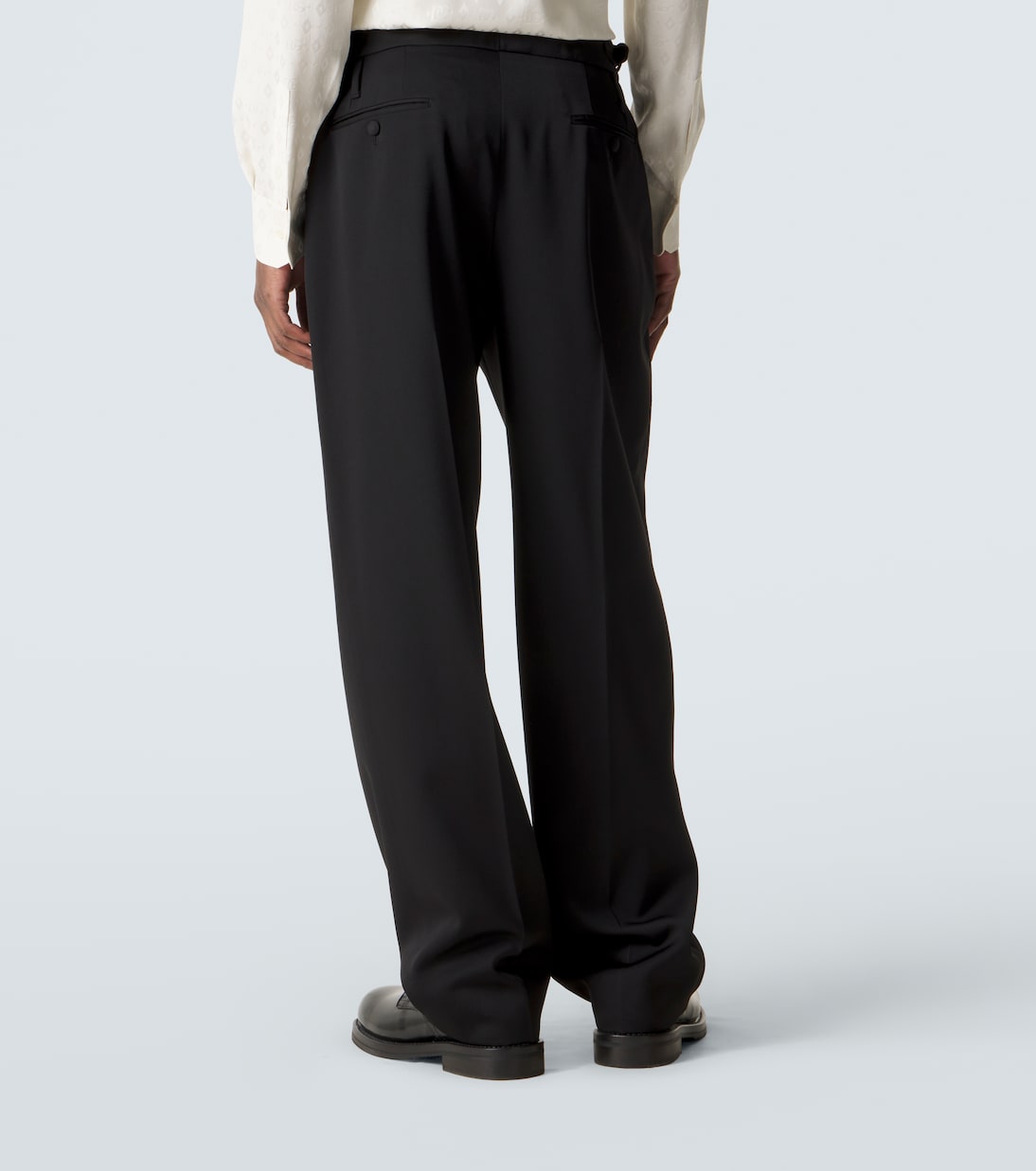 Virgin wool gabardine wide-leg pants | Dolce&Gabbana