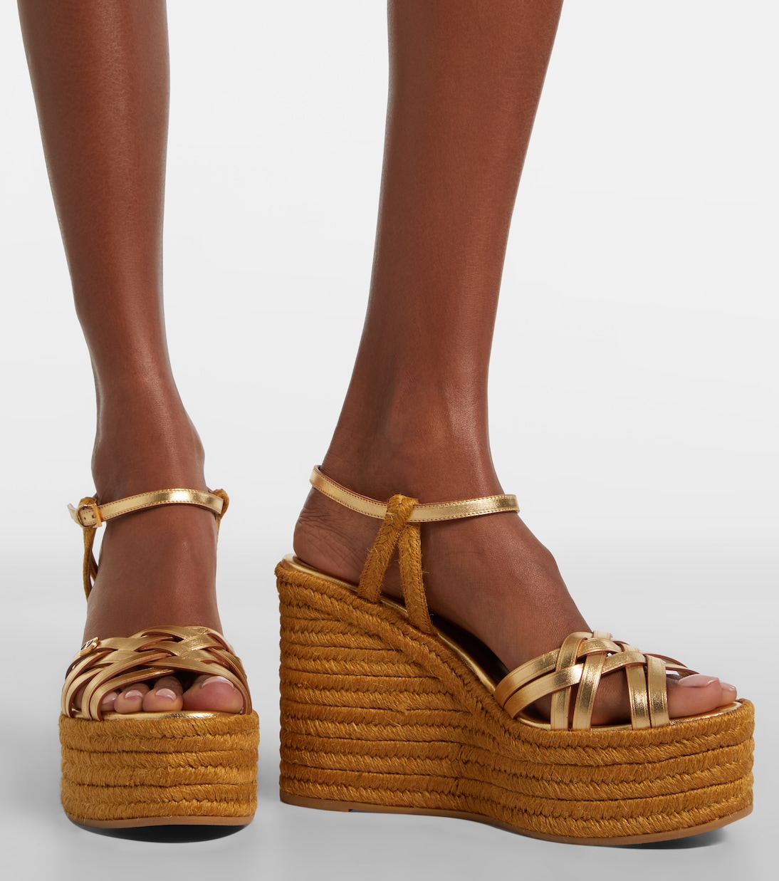 Espadrilles compensées VLogo 120 en cuir | Valentino Garavani