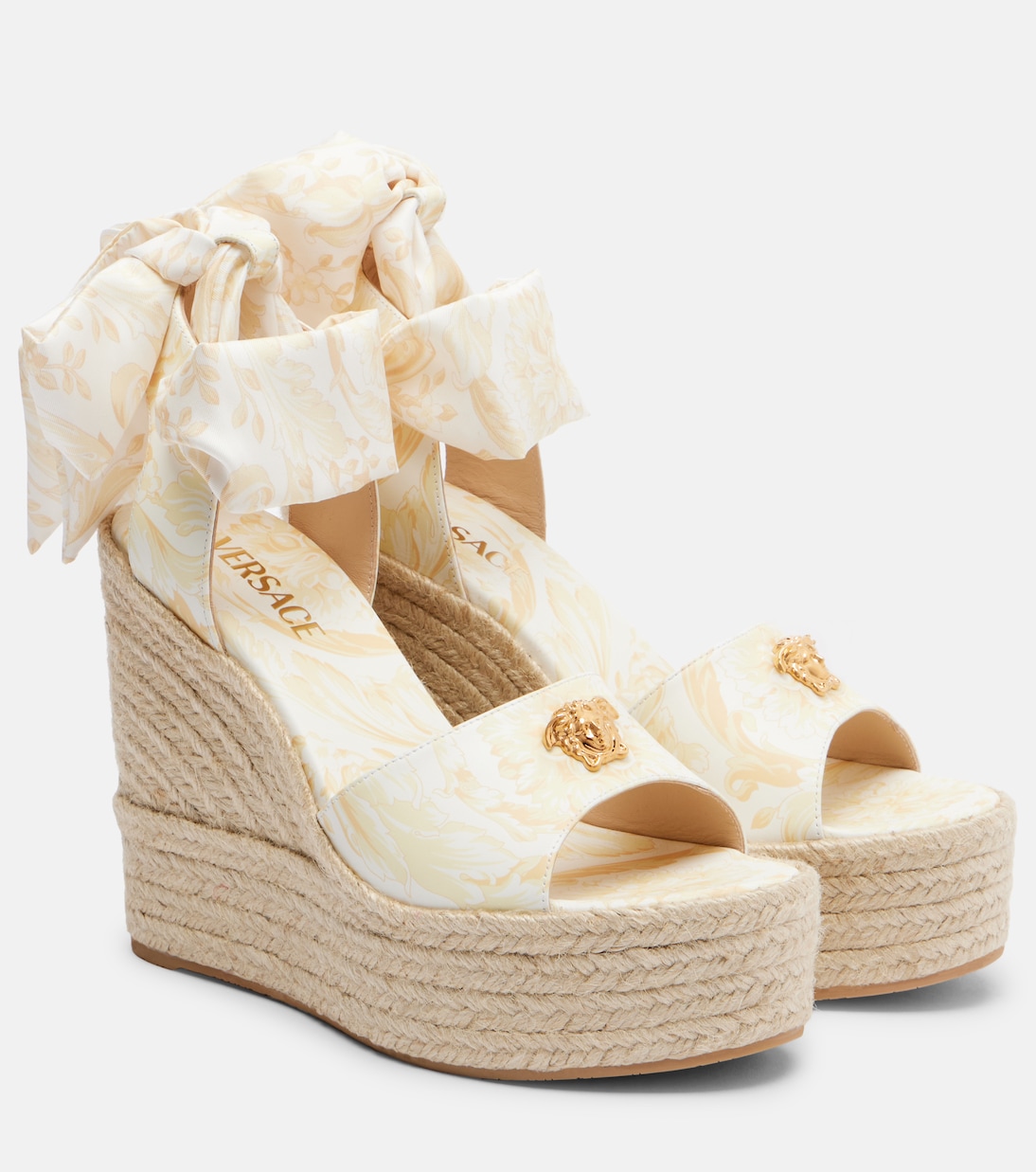 Espadrillas 120 in pelle con zeppa | Versace