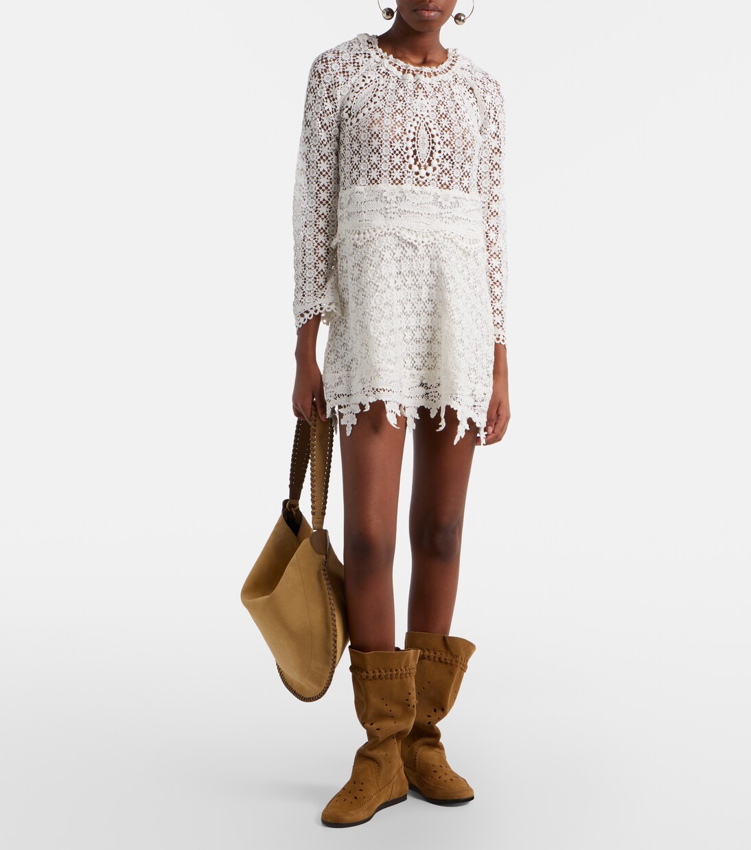 Hizene cotton guipure lace minidress | Isabel Marant