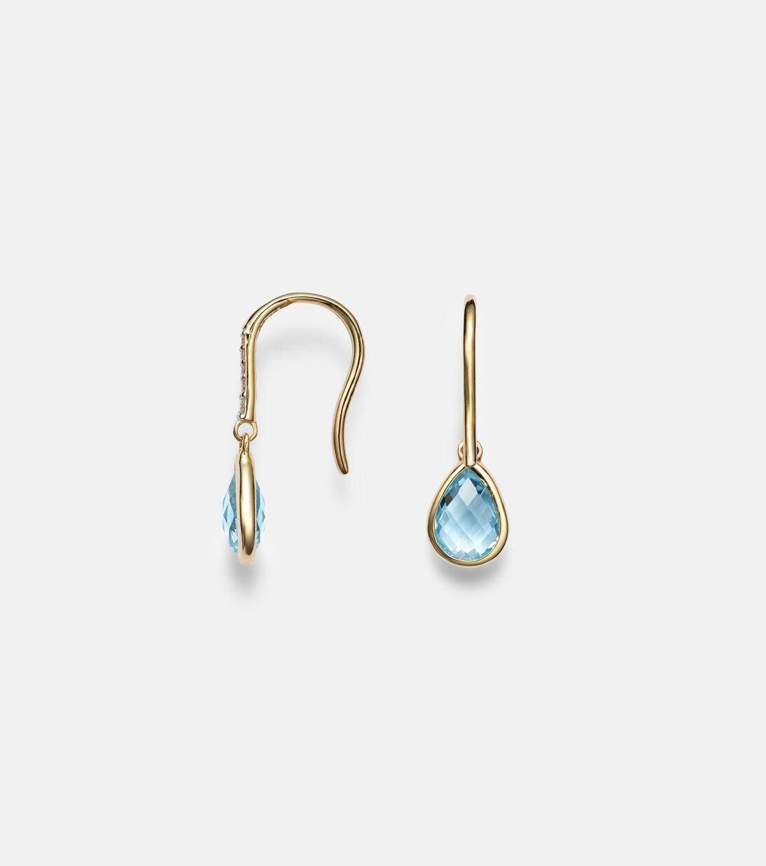 14kt gold (585/1000) earrings with topaz and diamonds | Mateo