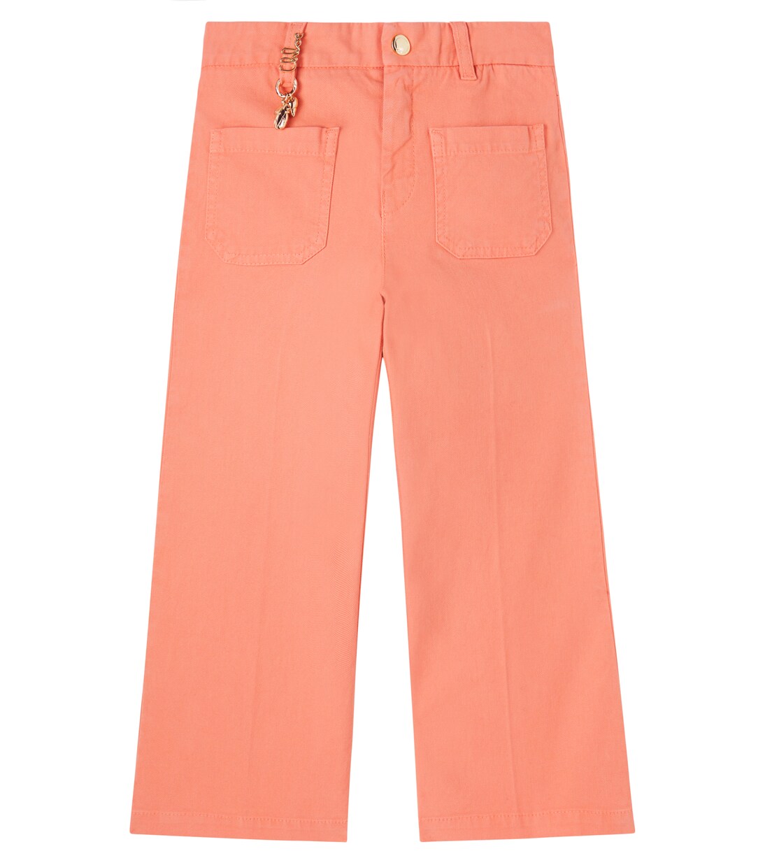 Logo pleated cotton pants  | Chloé Kids