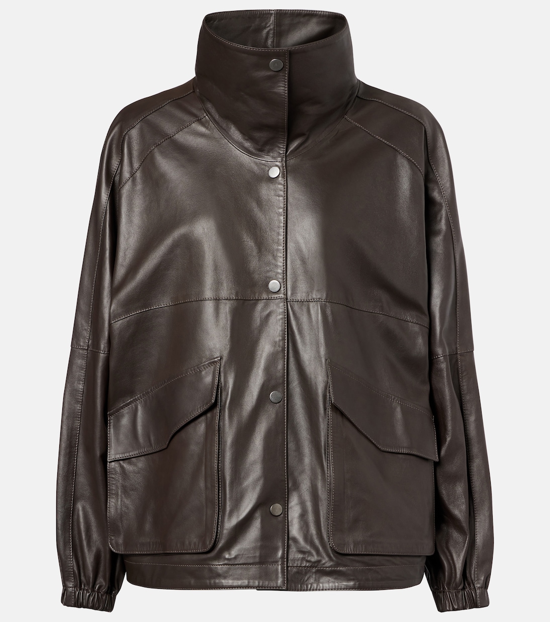 Anorak leather jacket | Nour Hammour