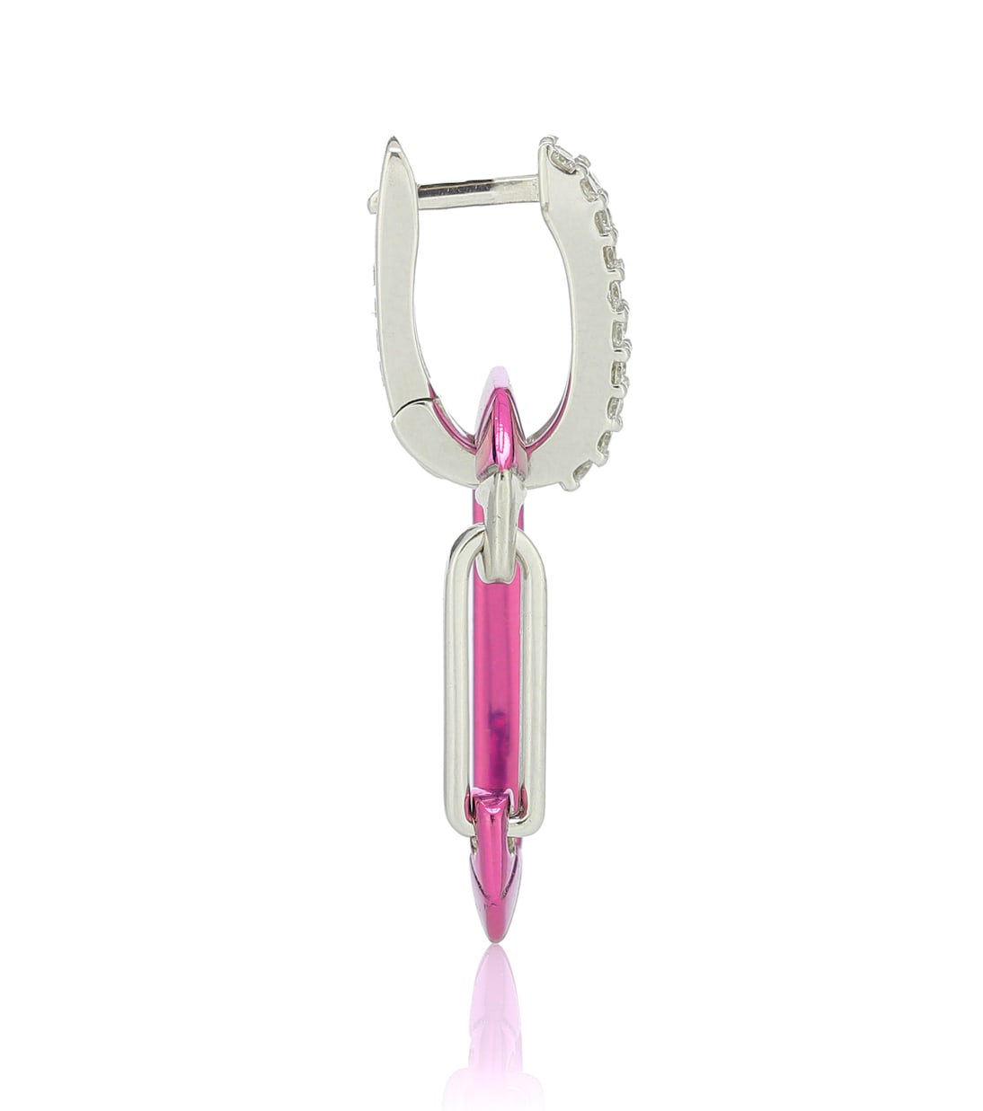 Chiara 18kt white gold and sterling silver single earring with diamonds | Eéra