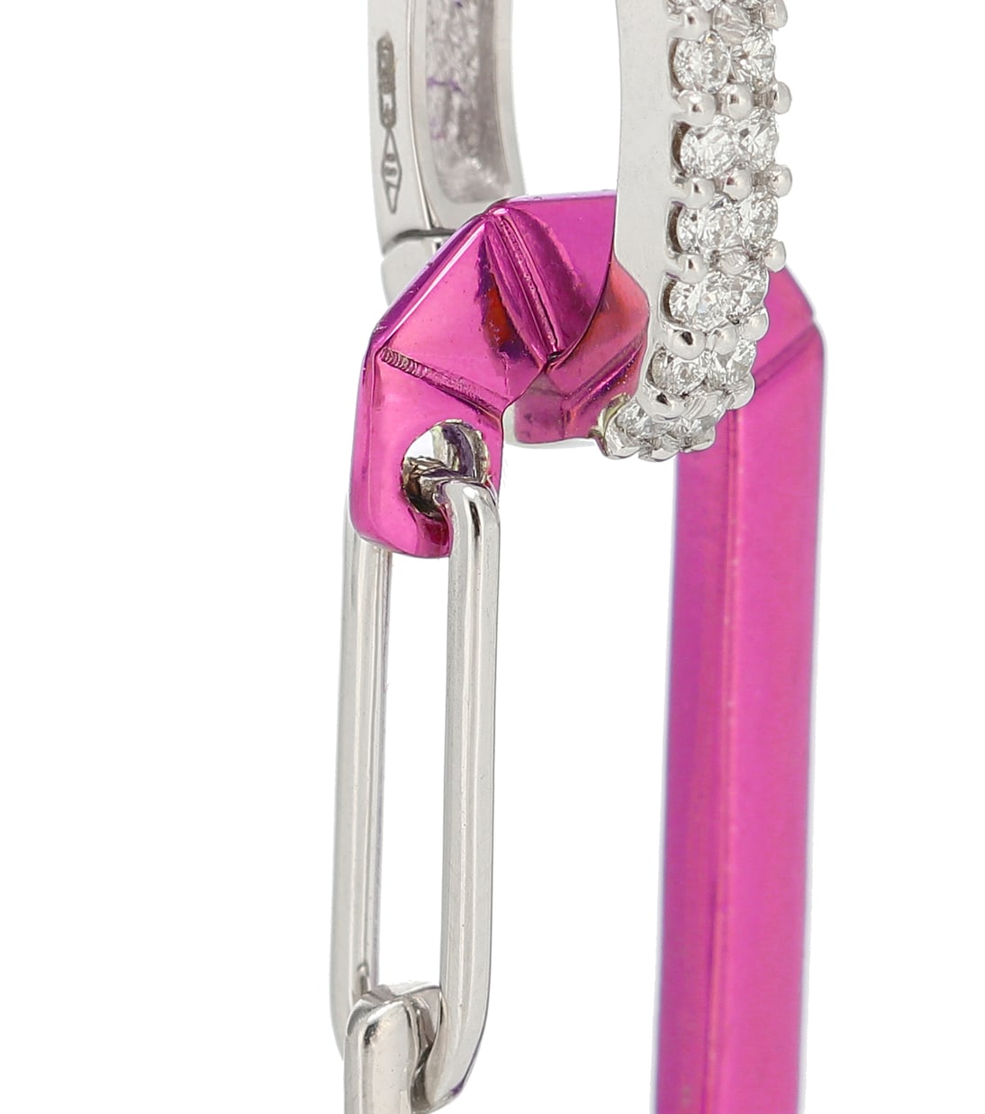 Chiara 18kt white gold and sterling silver single earring with diamonds | Eéra