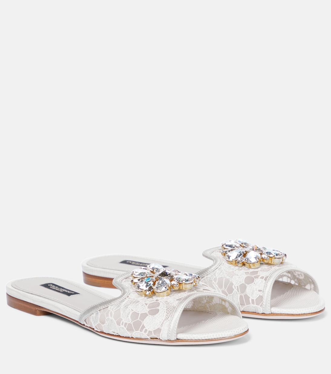 Sandali Bianca in pizzo con cristalli | Dolce&Gabbana