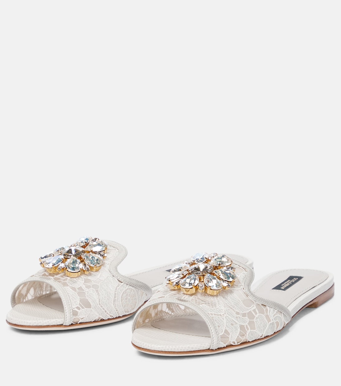 Sandali Bianca in pizzo con cristalli | Dolce&Gabbana