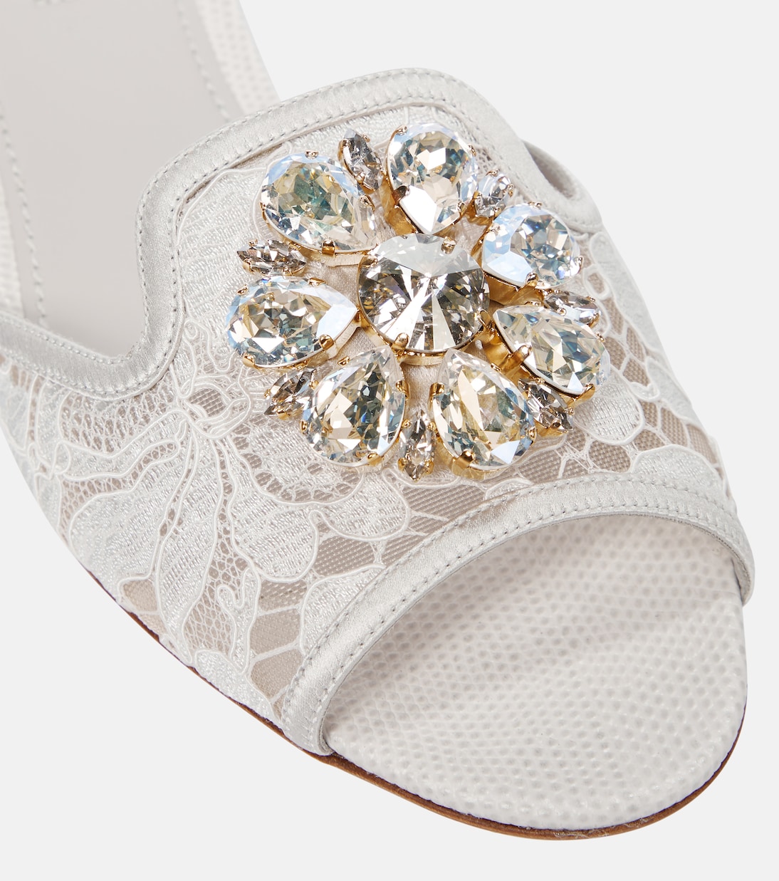 Sandali Bianca in pizzo con cristalli | Dolce&Gabbana