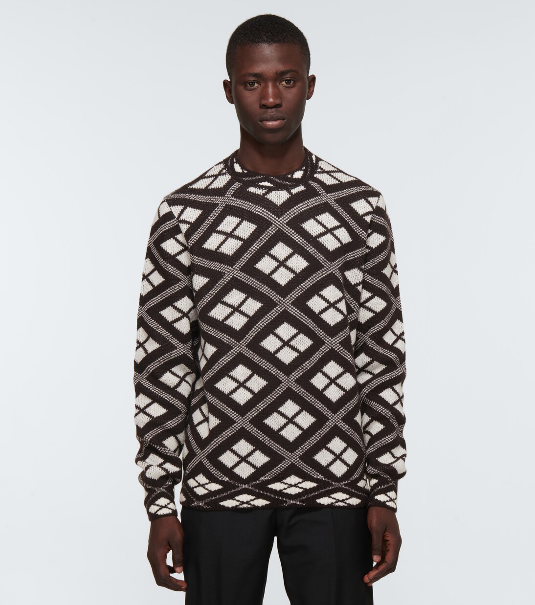 Patterned intarsia-knit sweater | Prada