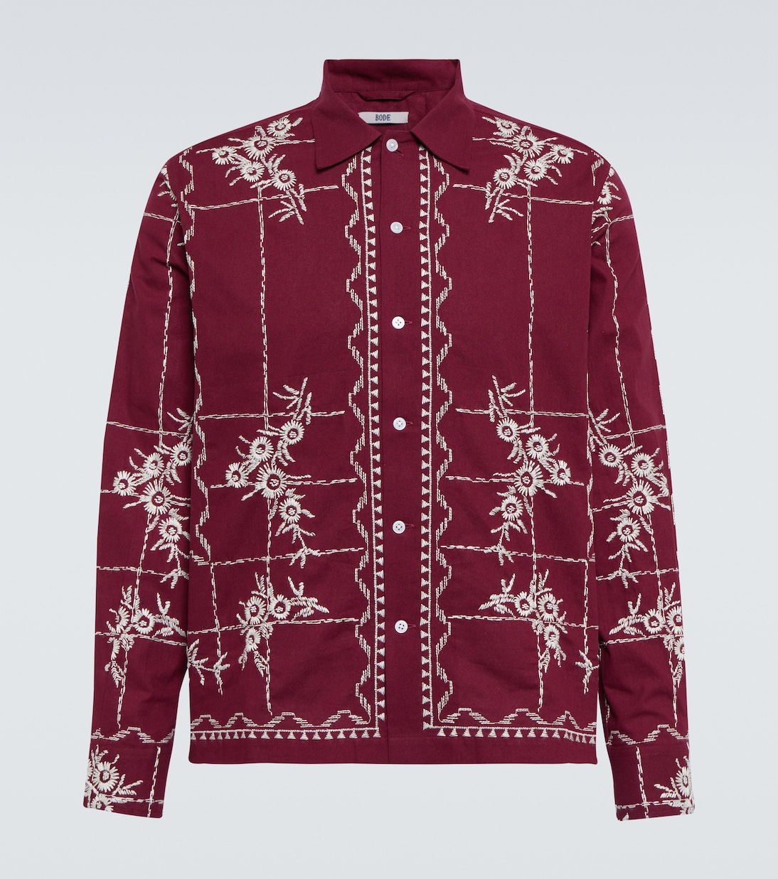 Camisa Bordeaux Trellis de algodón | Bode