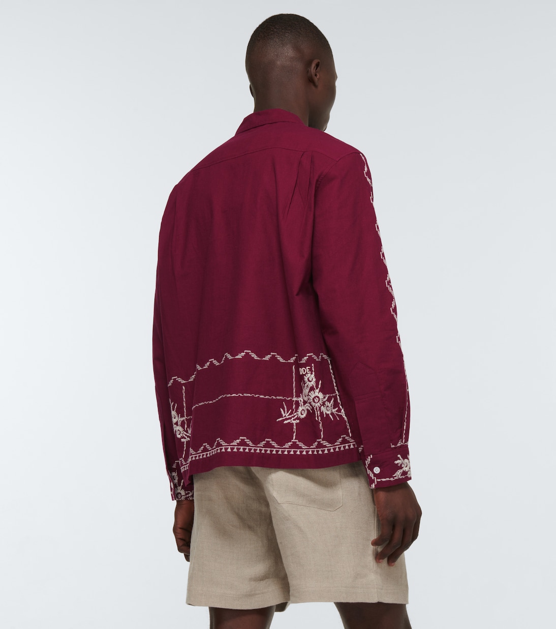 Camisa Bordeaux Trellis de algodón | Bode