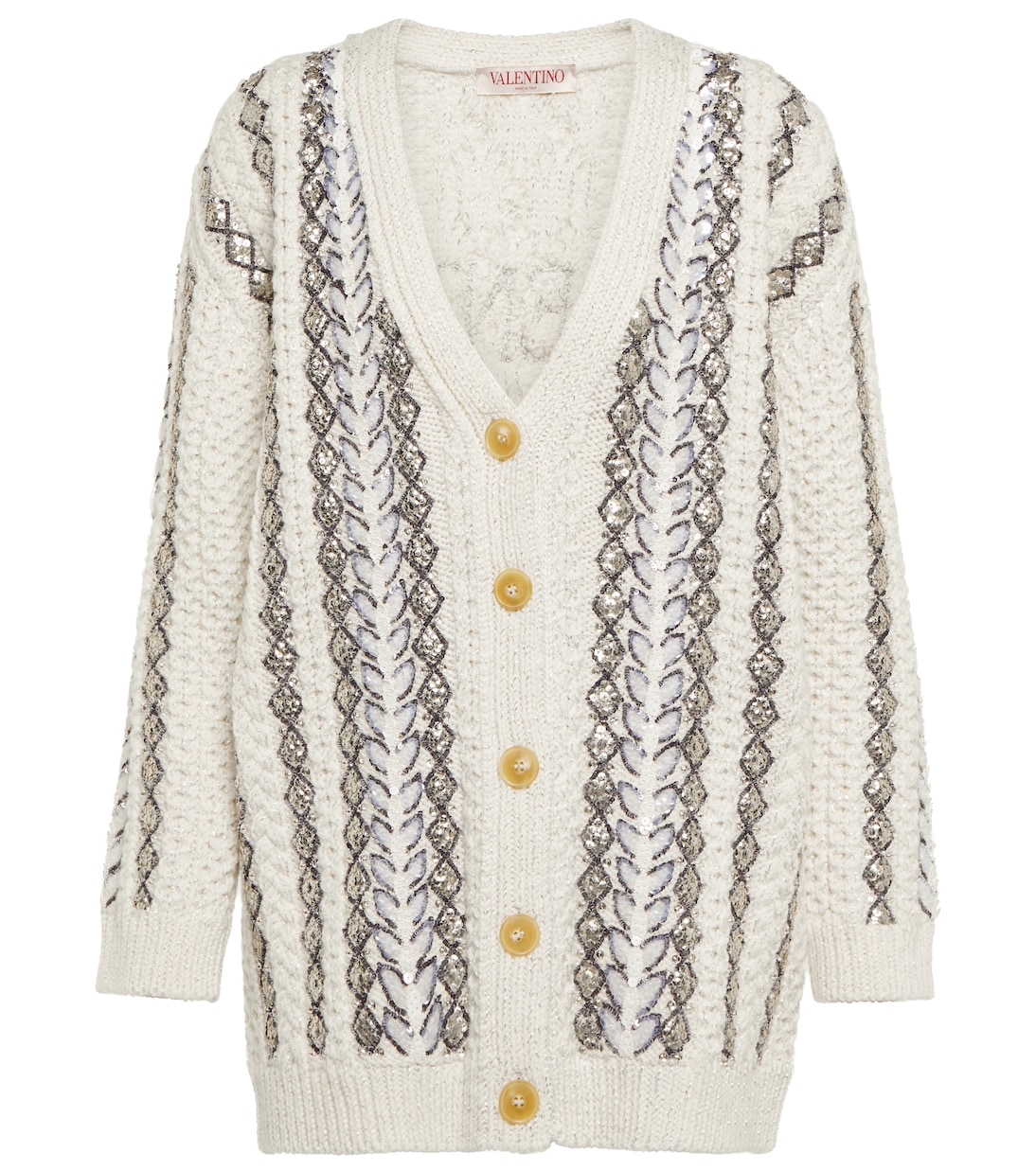 Sequin-embellished wool-blend cardigan | Valentino