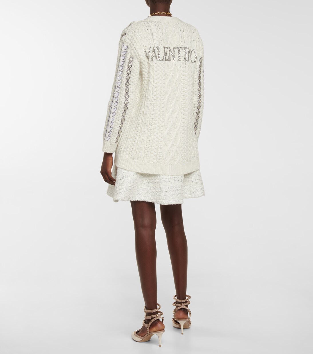 Sequin-embellished wool-blend cardigan | Valentino