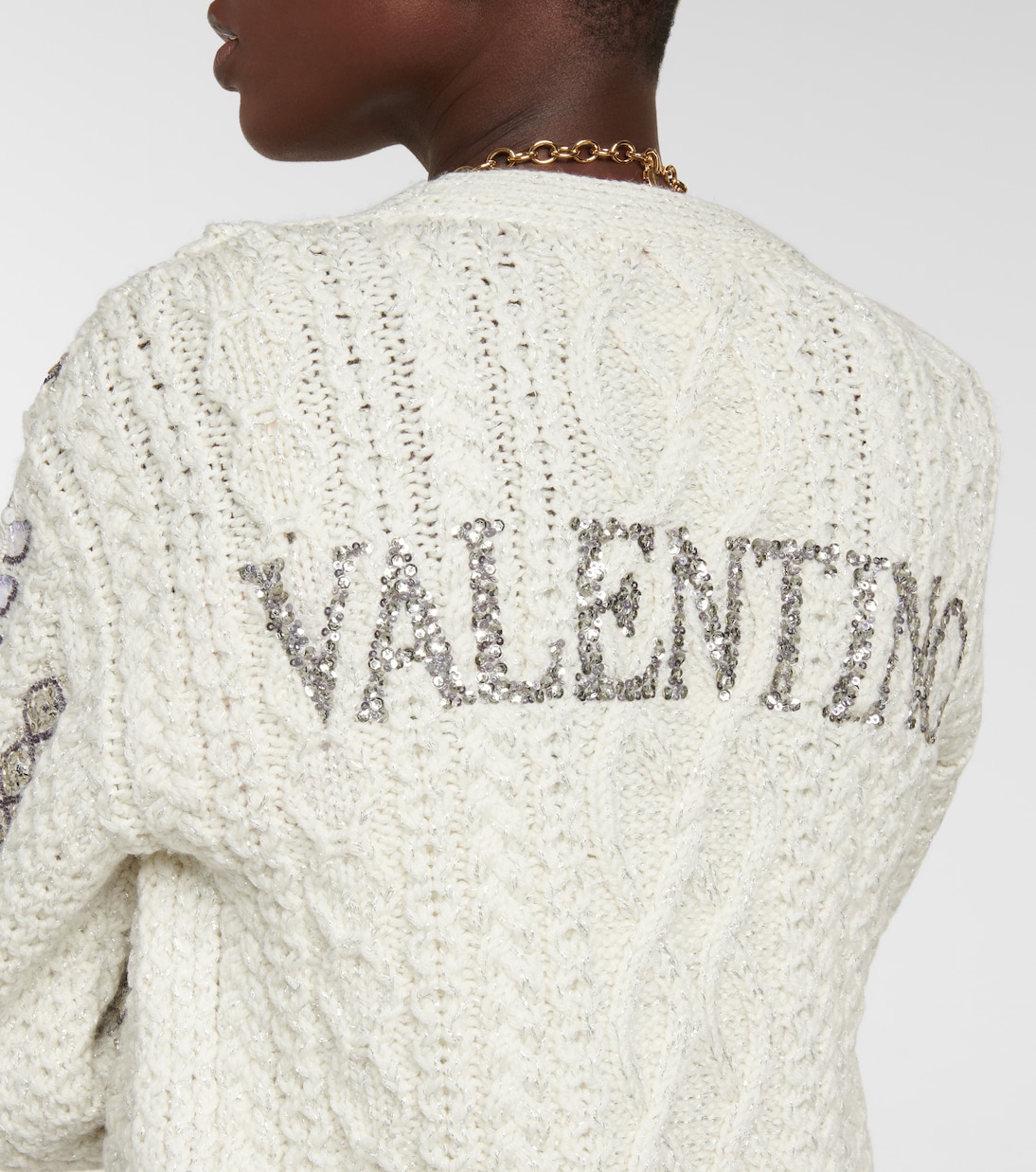 Sequin-embellished wool-blend cardigan | Valentino