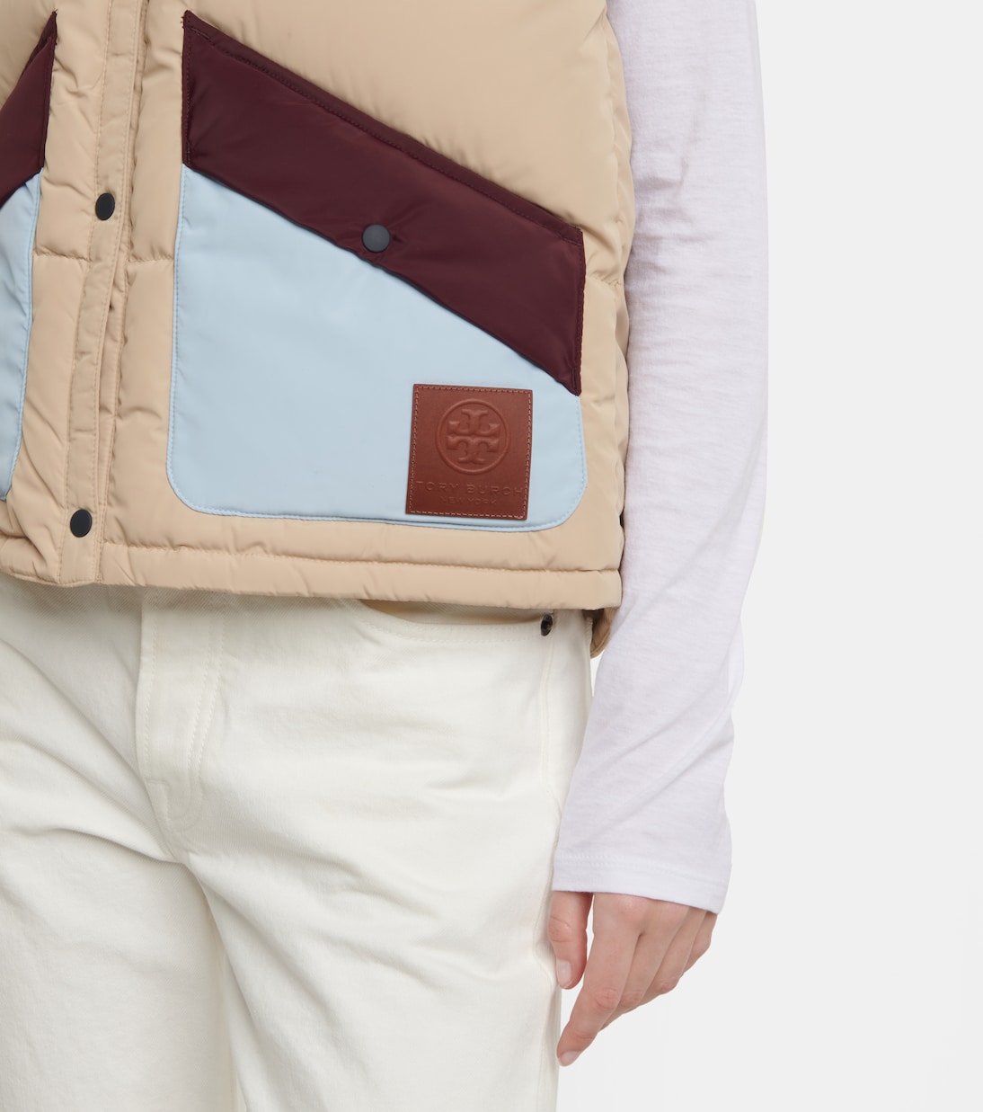 Colorblocked down vest | Tory Sport