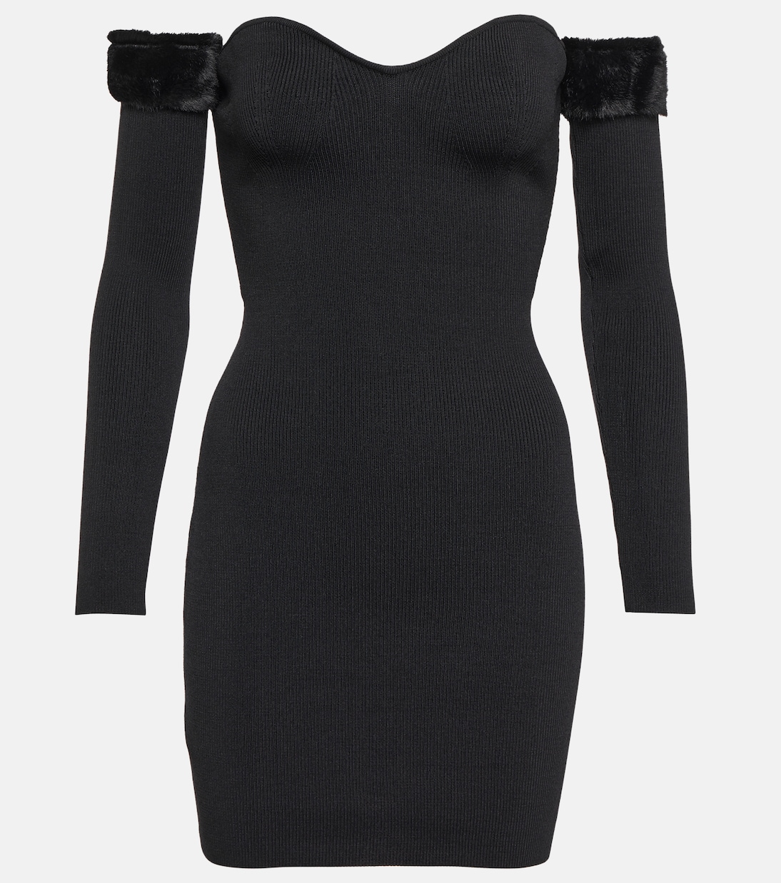 Josee faux fur-trimmed minidress | Staud