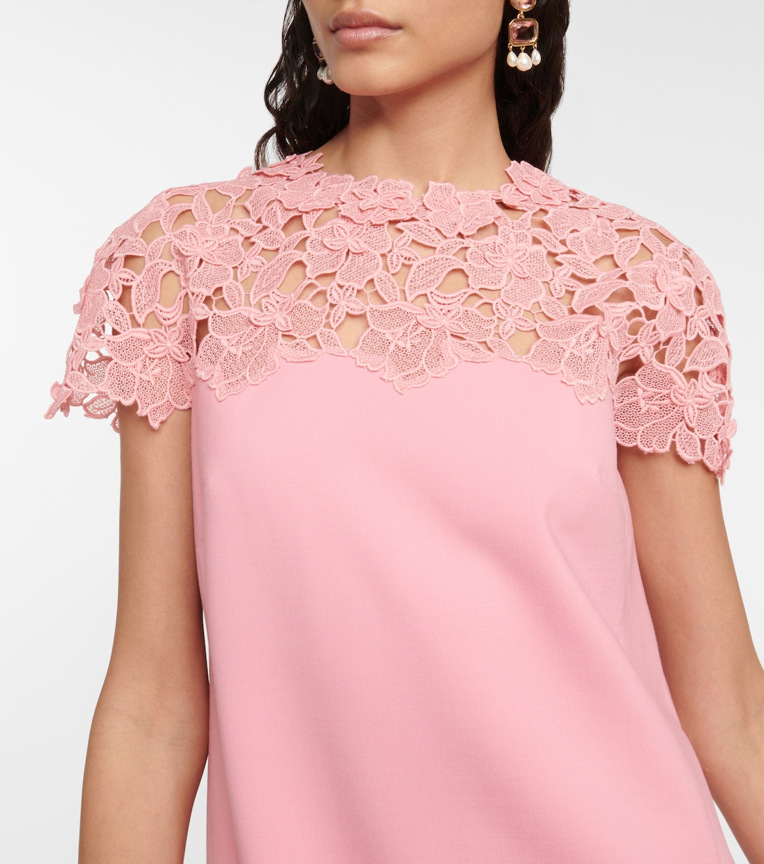 Vestido corto con encaje | Oscar de la Renta