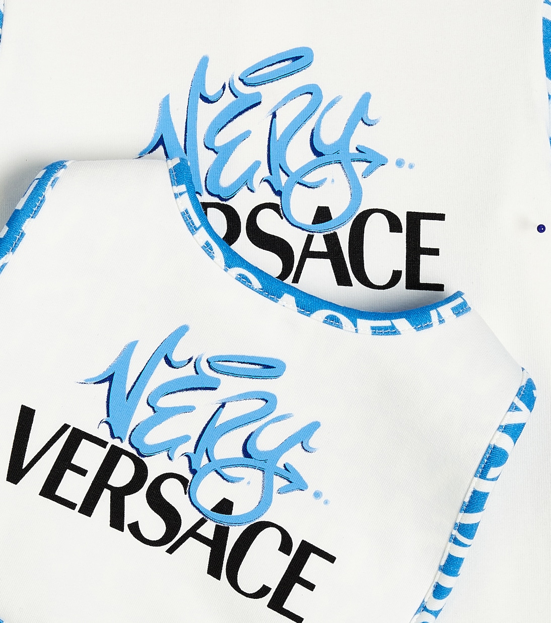 Baby cotton-blend printed onesie and bib set | Versace Kids