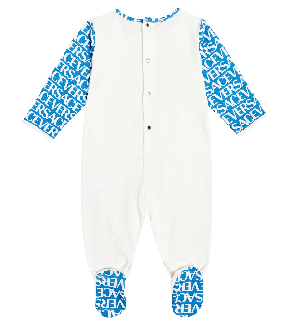 Baby cotton-blend printed onesie and bib set | Versace Kids