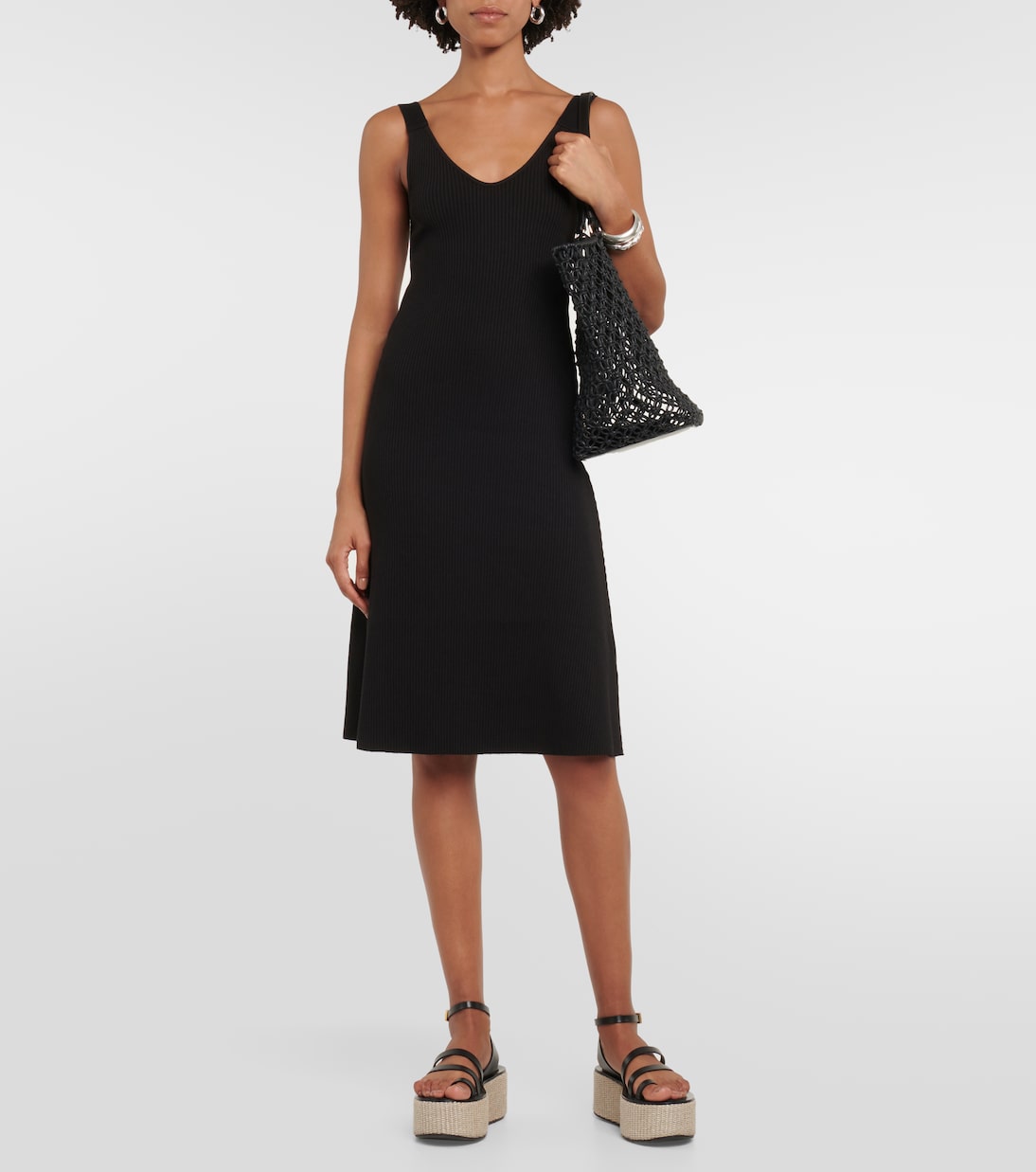 Ribbed scoop-neck midi dress | Vince