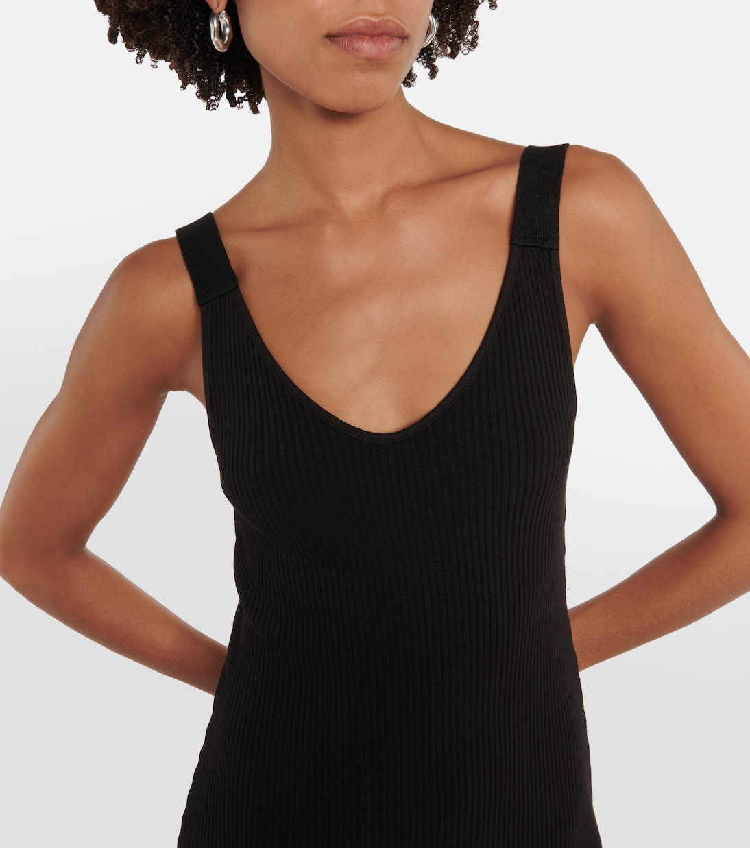 Ribbed scoop-neck midi dress | Vince