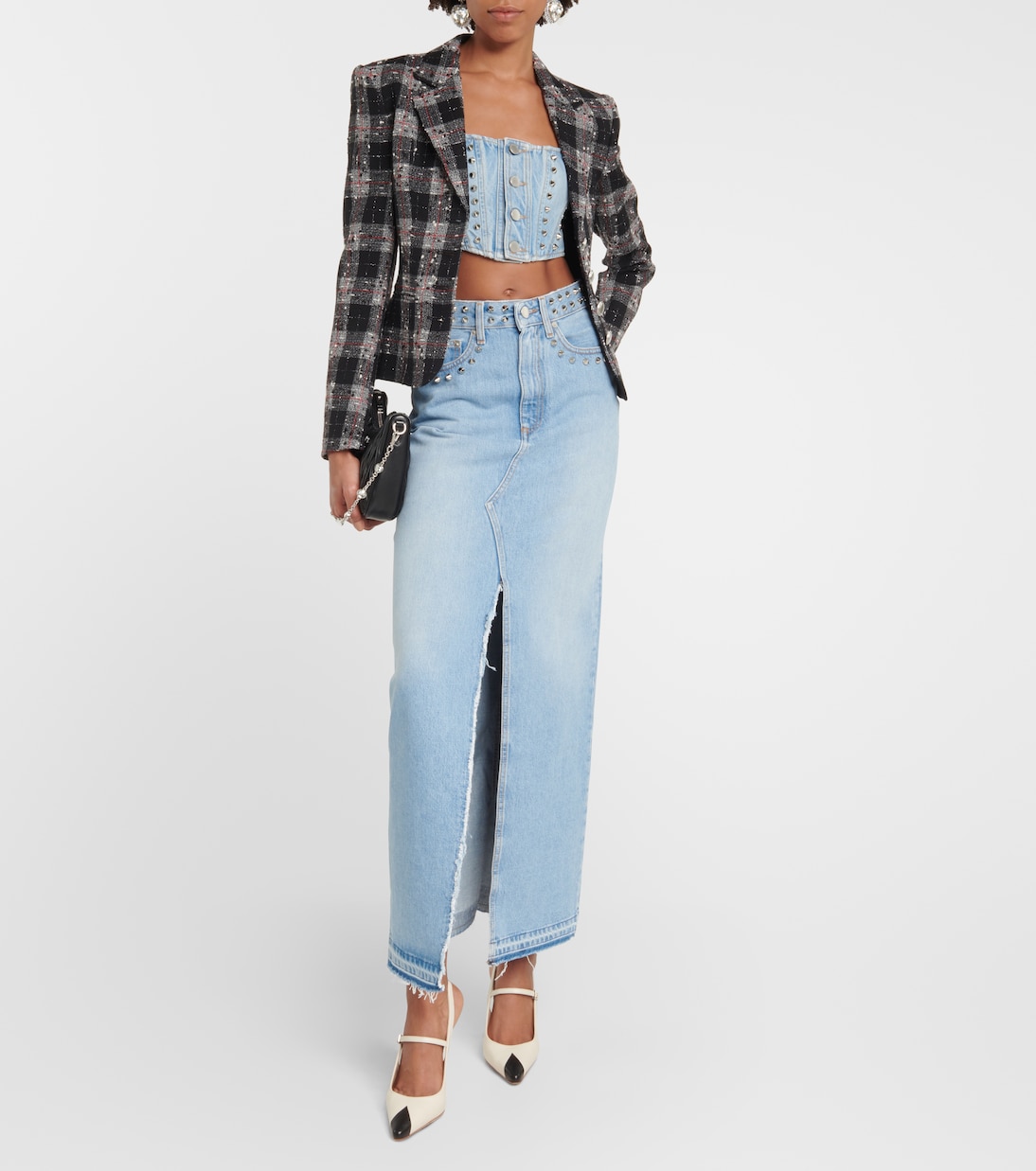 Blazer droit en tweed | Alessandra Rich