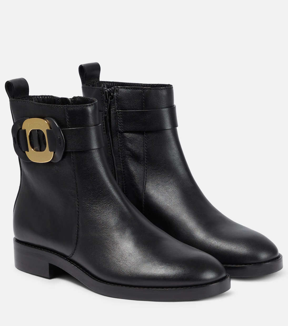Chany leather ankle boots in black See By Chloe Mytheresa
