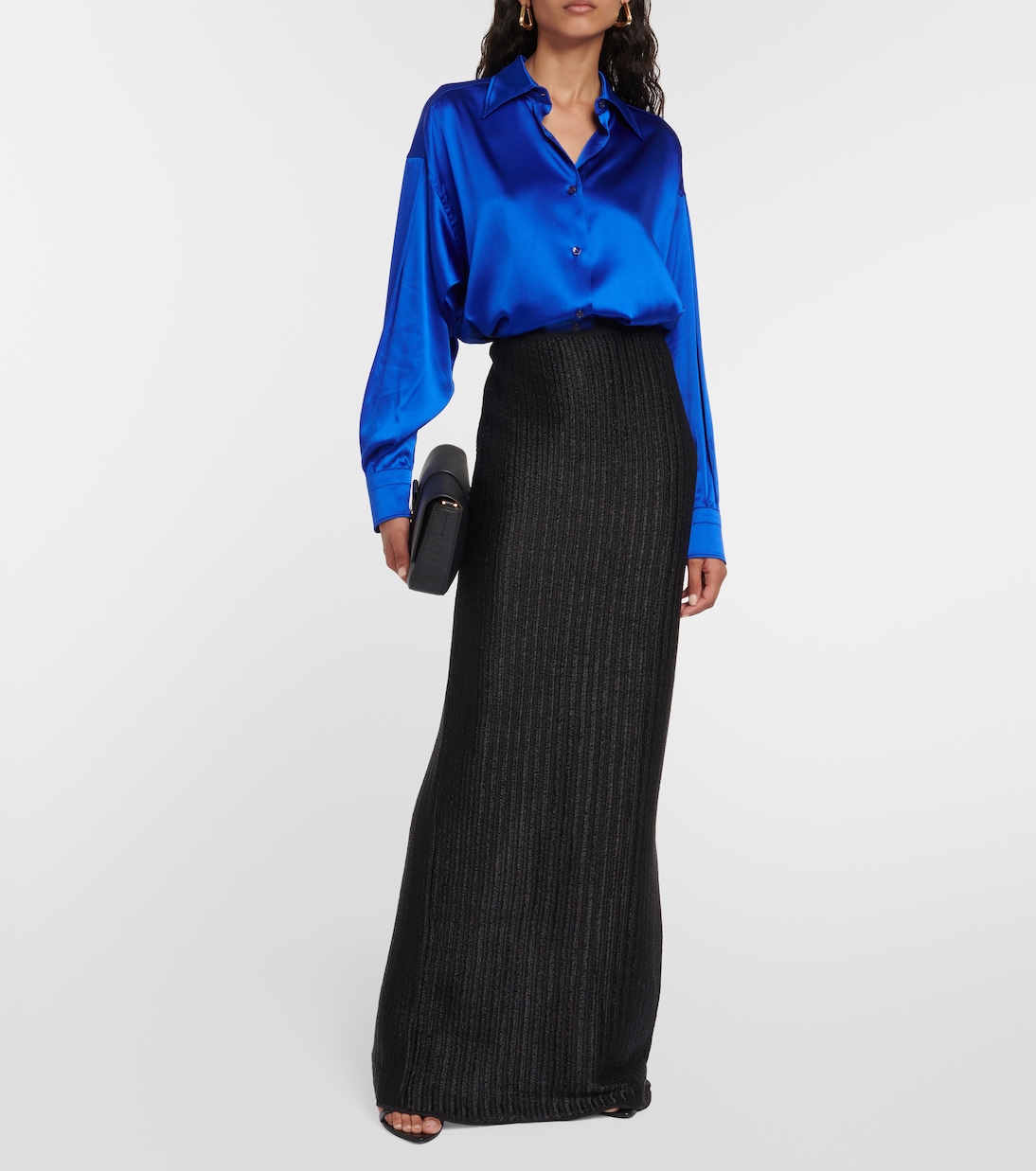 Mid-rise cotton-blend maxi skirt | Tom Ford
