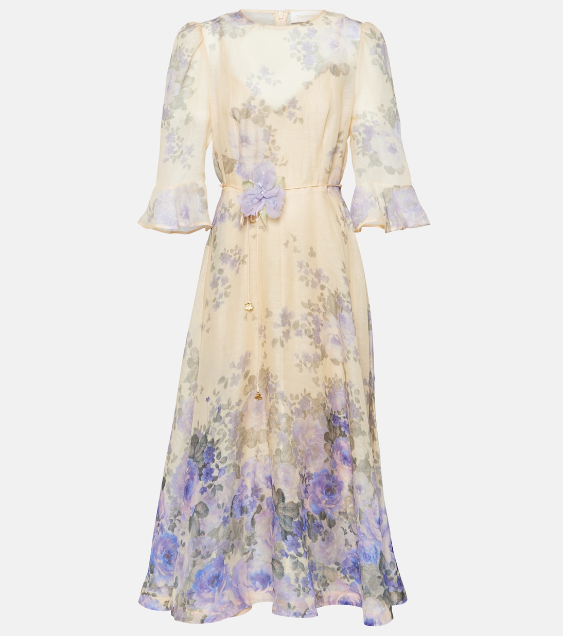 Abito midi Lyrical in lino e seta | Zimmermann