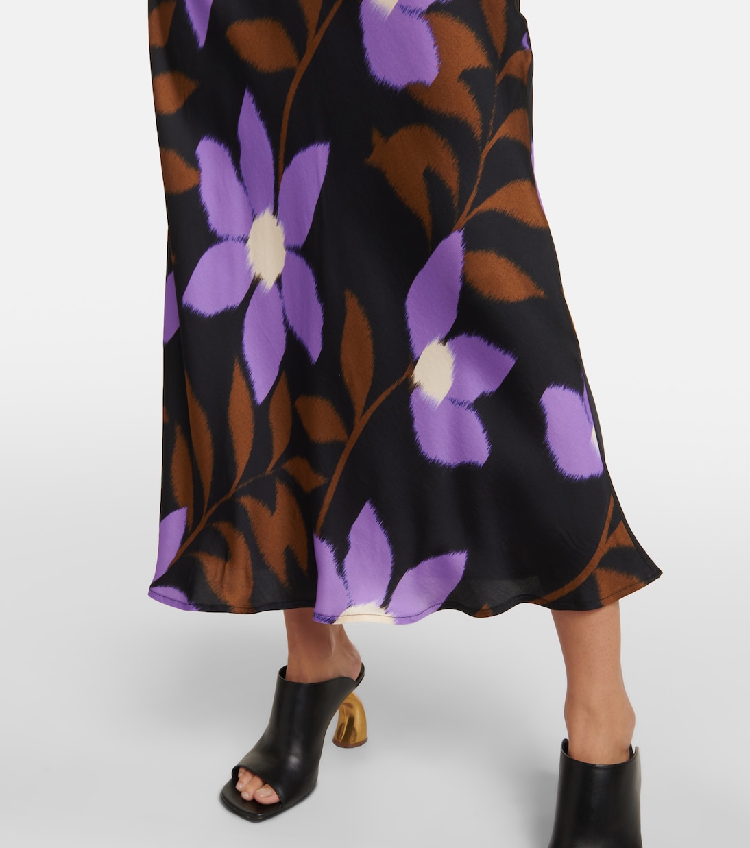 Gonna midi Kaiya in raso con stampa | Velvet